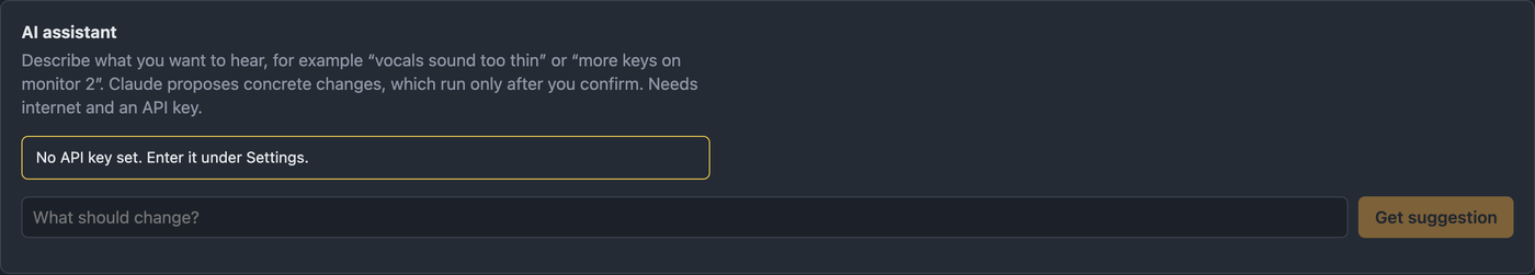 AI assistant tab with input field